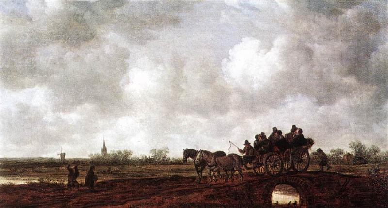 GOYEN, Jan van Horse Cart on a Bridge sg oil painting picture